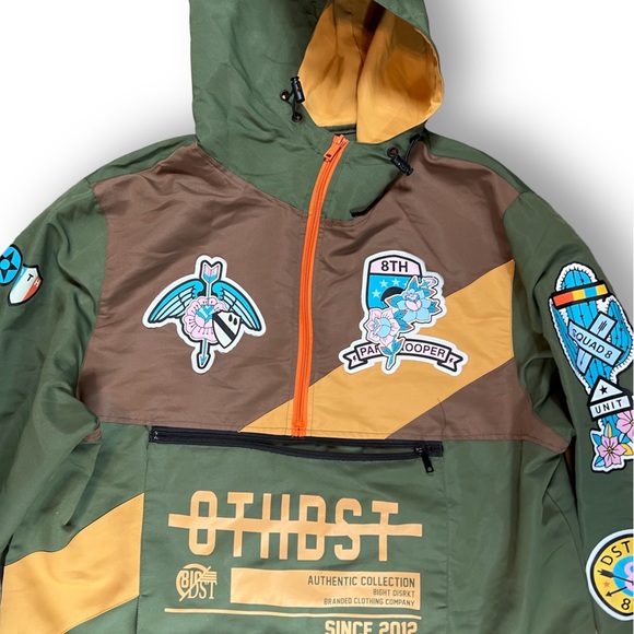 Men’s 8ighth Dstrkt Military hooded Anorak pullover windbreaker, Size XL - Picture 13 of 13